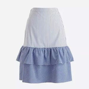 J Crew Cocktail Stripe Tiered Midi Skirt NEW